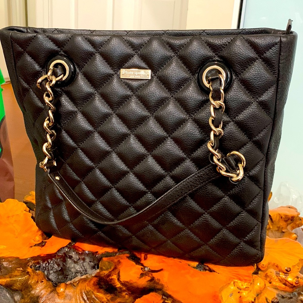 Kate Spade Black Sierra Gold Coast Leather Shoulder Tote - BRAND NEW